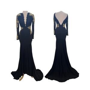 Vintage Black and Gold Mini Dress